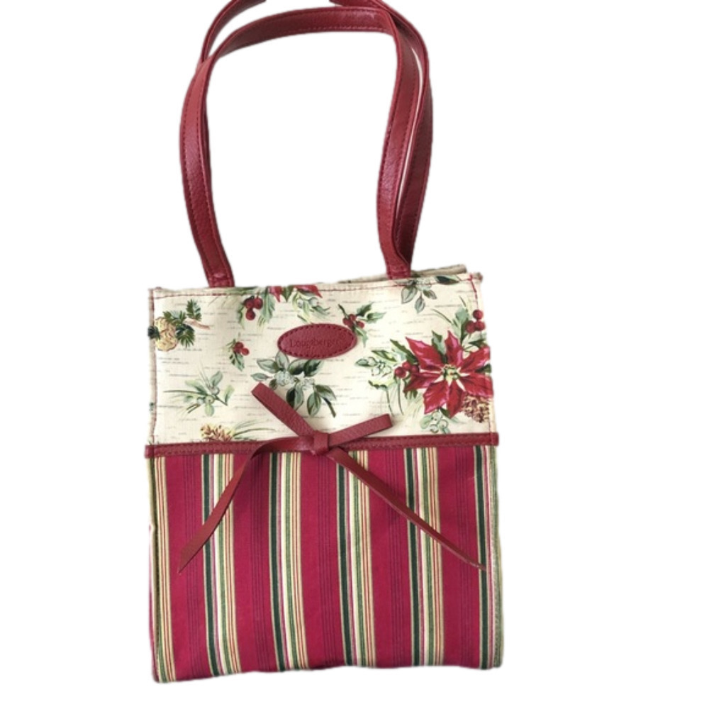 Longaberger Canvas Holiday Tote Purse